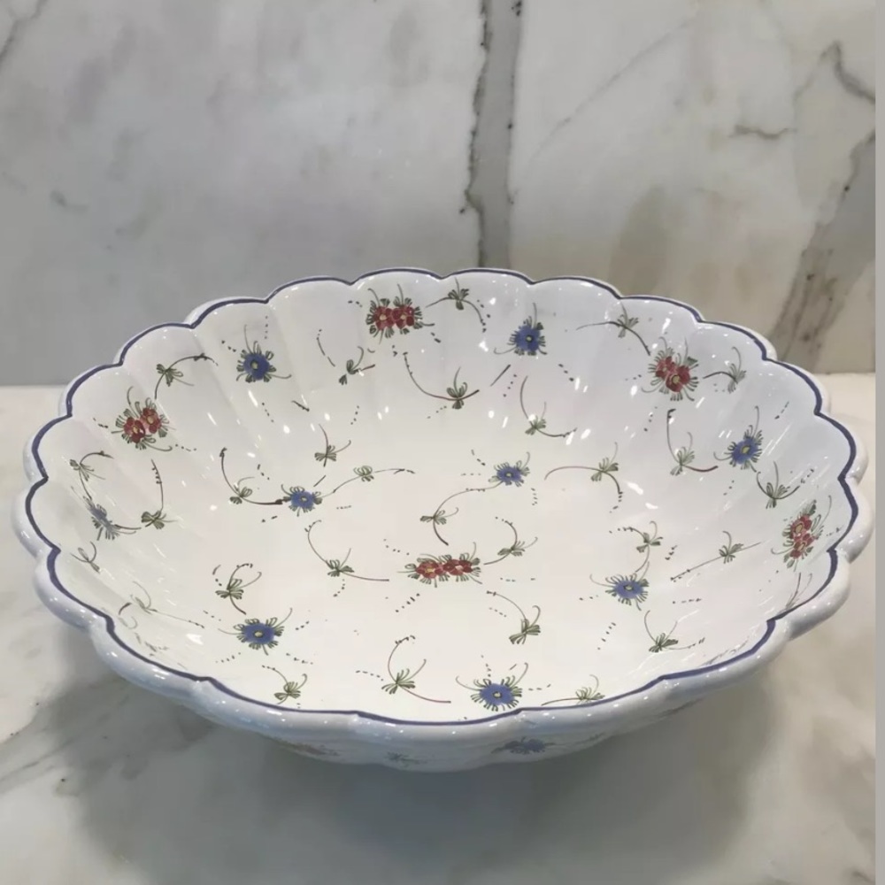 COTTURA TALIAN HANDMADE PAINTED SIGNED WHITE BLUE